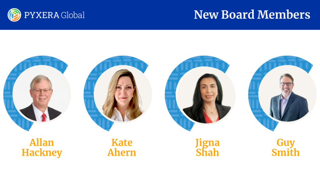 Headshots of the four new board members